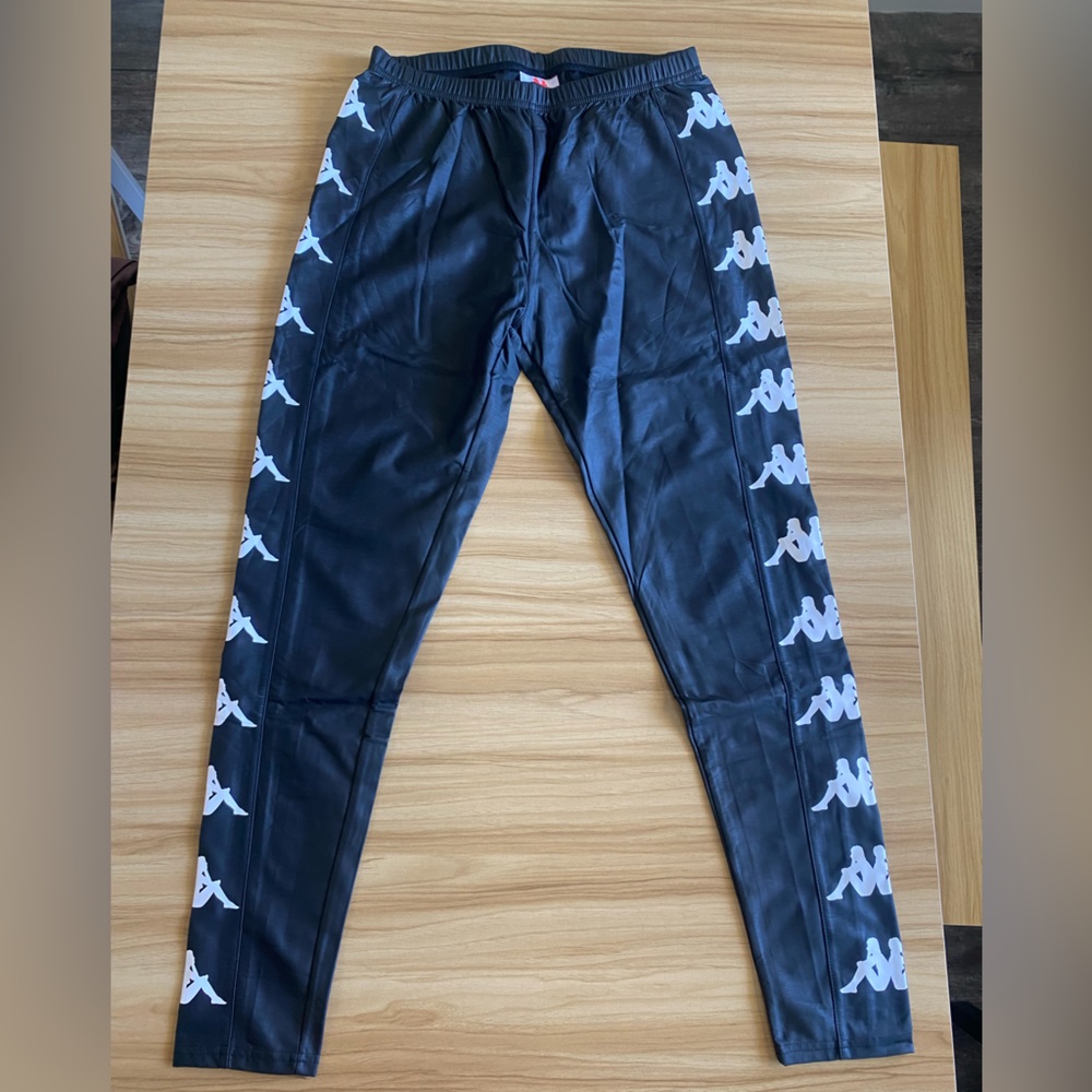 Kappa faux leather logo pant